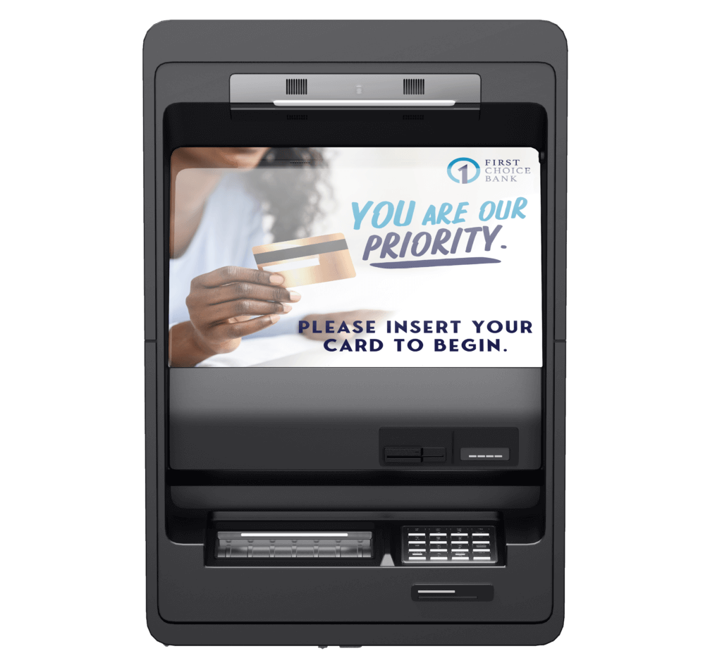 First Choice Bank mockup of an ATM