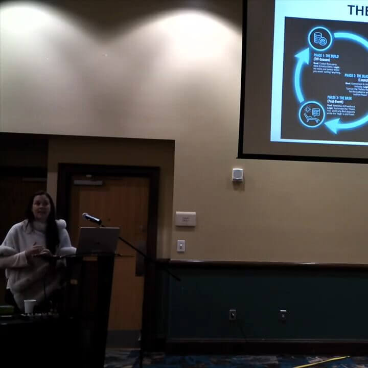Ashley Elkins speaking at the Southeast Festivals and Events Association